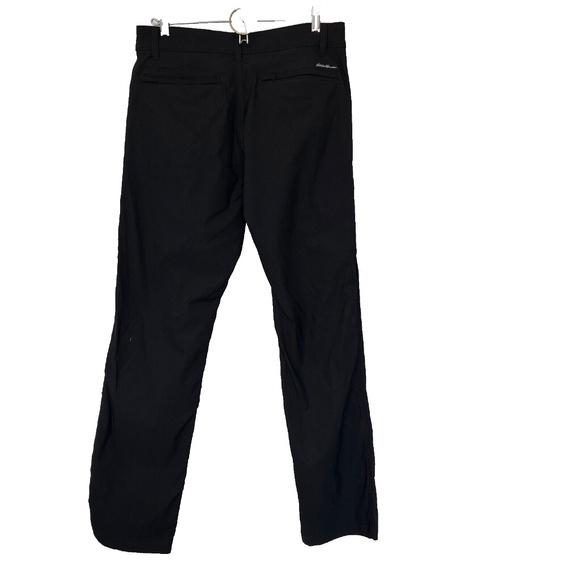 Eddie Bauer Pants Travex Black Size 30 X 32 Flat Front Stretch Hiking Travel - Picture 2 of 8